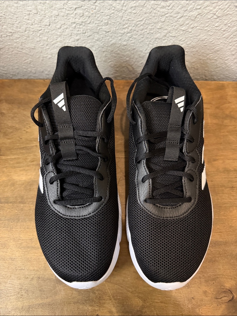 adidas Black and White Cloudfoam Flex Men's Athletic Sneakers 8.5 wide fit - Picture 2 of 6